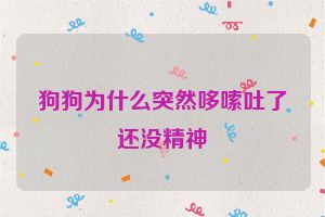 狗狗为什么突然哆嗦吐了还没精神