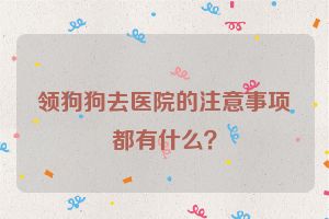 领狗狗去医院的注意事项都有什么？