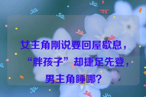 女主角刚说要回屋歇息，“胖孩子”却捷足先登，男主角睡哪？