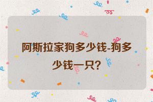阿斯拉家狗多少钱-狗多少钱一只？