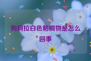 狗狗拉白色粘稠物是怎么回事