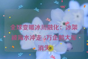 全球变暖冰川融化：冰架被海水冲走 5万企鹅大军消失