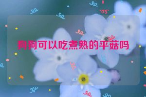 狗狗可以吃煮熟的平菇吗