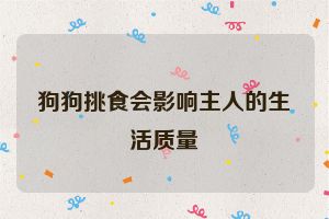 狗狗挑食会影响主人的生活质量