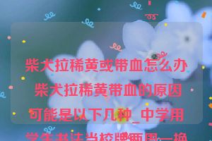 柴犬拉稀黄或带血怎么办 柴犬拉稀黄带血的原因可能是以下几种_中学用学生书法当校牌两周一换