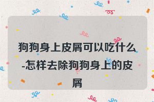 狗狗身上皮屑可以吃什么-怎样去除狗狗身上的皮屑