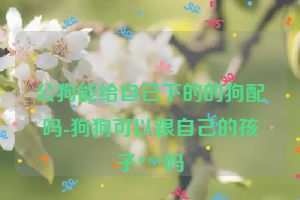 公狗能给自己下的的狗配吗-狗狗可以跟自己的孩子***吗