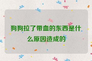 狗狗拉了带血的东西是什么原因造成的