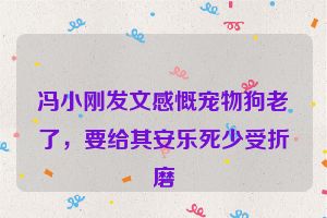 冯小刚发文感慨宠物狗老了，要给其安乐死少受折磨