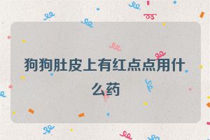狗狗肚皮上有红点点用什么药