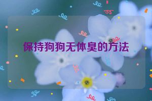 保持狗狗无体臭的方法