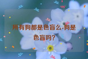 所有狗都是色盲么-狗是色盲吗？