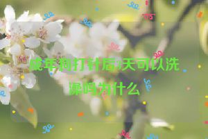 成年狗打针后3天可以洗澡吗为什么