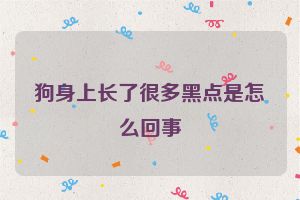 狗身上长了很多黑点是怎么回事