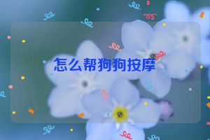 怎么帮狗狗按摩