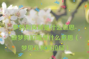 梦到狗窝屎是什么意思-做梦狗拉屎是什么意思（梦见在狗窝拉屎）