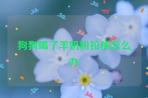狗狗喝了羊奶粉拉稀怎么办