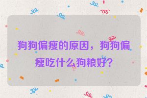 狗狗偏瘦的原因，狗狗偏瘦吃什么狗粮好？