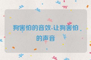 狗害怕的音效-让狗害怕的声音