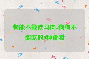 狗能不能吃马肉-狗狗不能吃的9种食物