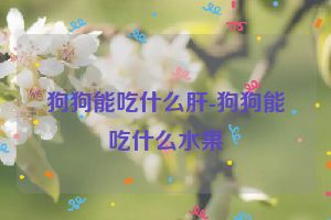 狗狗能吃什么肝-狗狗能吃什么水果