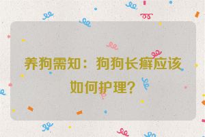 养狗需知：狗狗长癣应该如何护理？