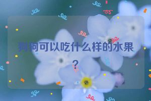 狗狗可以吃什么样的水果？