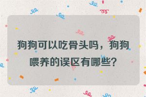 狗狗可以吃骨头吗,狗狗喂养的误区有哪些?