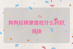 狗狗拉稀便血吃什么药好得快