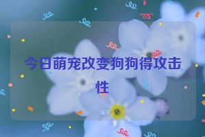今日萌宠改变狗狗得攻击性