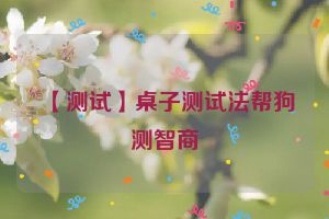 【测试】桌子测试法帮狗测智商