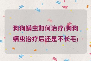 狗狗螨虫如何治疗(狗狗螨虫治疗后还是不长毛)