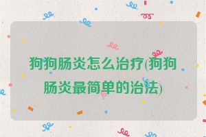 狗狗肠炎怎么治疗(狗狗肠炎最简单的治法)