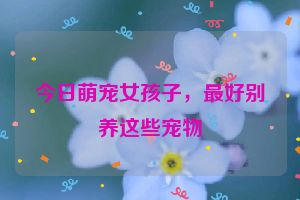 今日萌宠女孩子，最好别养这些宠物