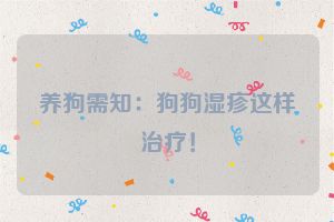 养狗需知:狗狗湿疹这样治疗!