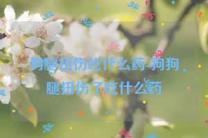 狗腿扭伤吃什么药-狗狗腿扭伤了吃什么药