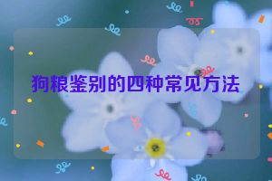 狗粮鉴别的四种常见方法