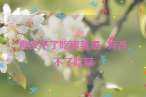 狗改不了吃屎英语--狗改不了吃屎