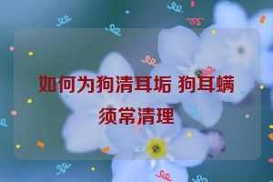 如何为狗清耳垢 狗耳螨须常清理