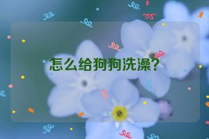 怎么给狗狗洗澡？