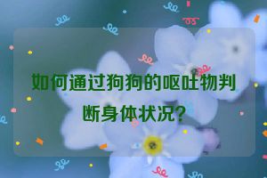 如何通过狗狗的呕吐物判断身体状况？