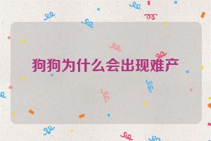 狗狗为什么会出现难产