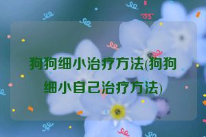 狗狗细小治疗方法(狗狗细小自己治疗方法)