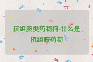 抗组胺类药物狗-什么是抗组胺药物
