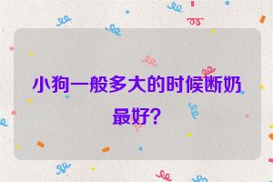 小狗一般多大的时候断奶最好？